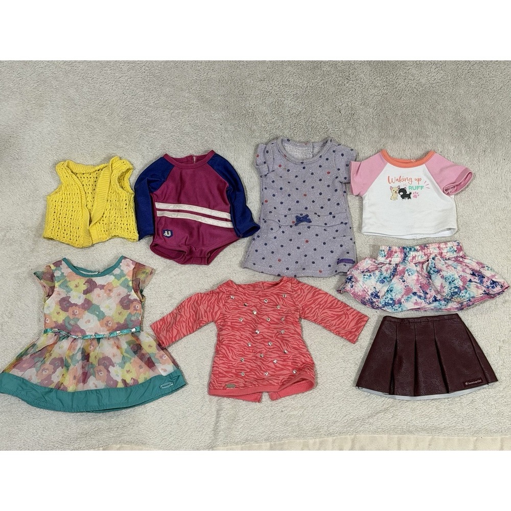 American Girl Doll Clothing - Lot of 8 Pieces Dresses Gymnastics Skirt Sweater